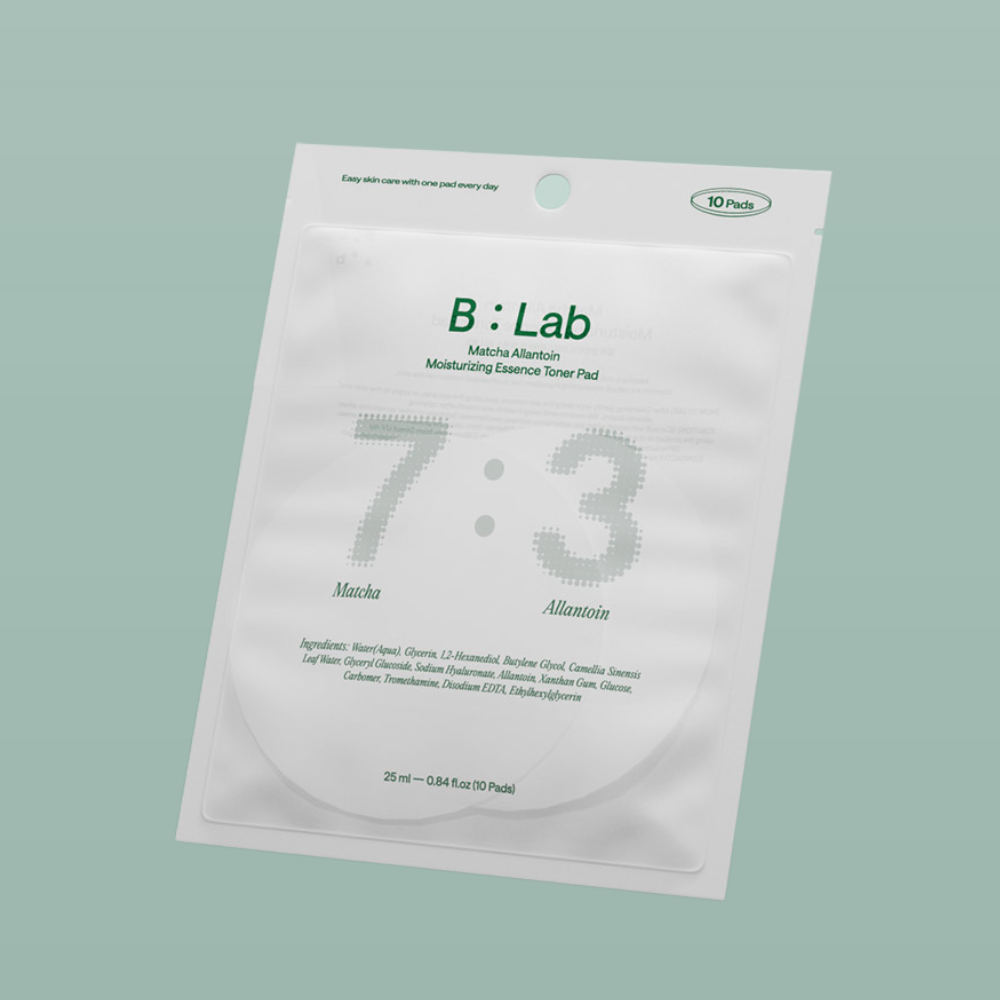 B:Lab  7:3 Matcha Allantoin Moisturizing Essence Toner Pad 10 unidades