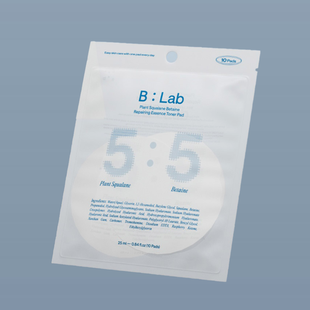B:Lab 5:5 Plant Squalane Betaine Repairing Essence Toner Pad  10 unidades