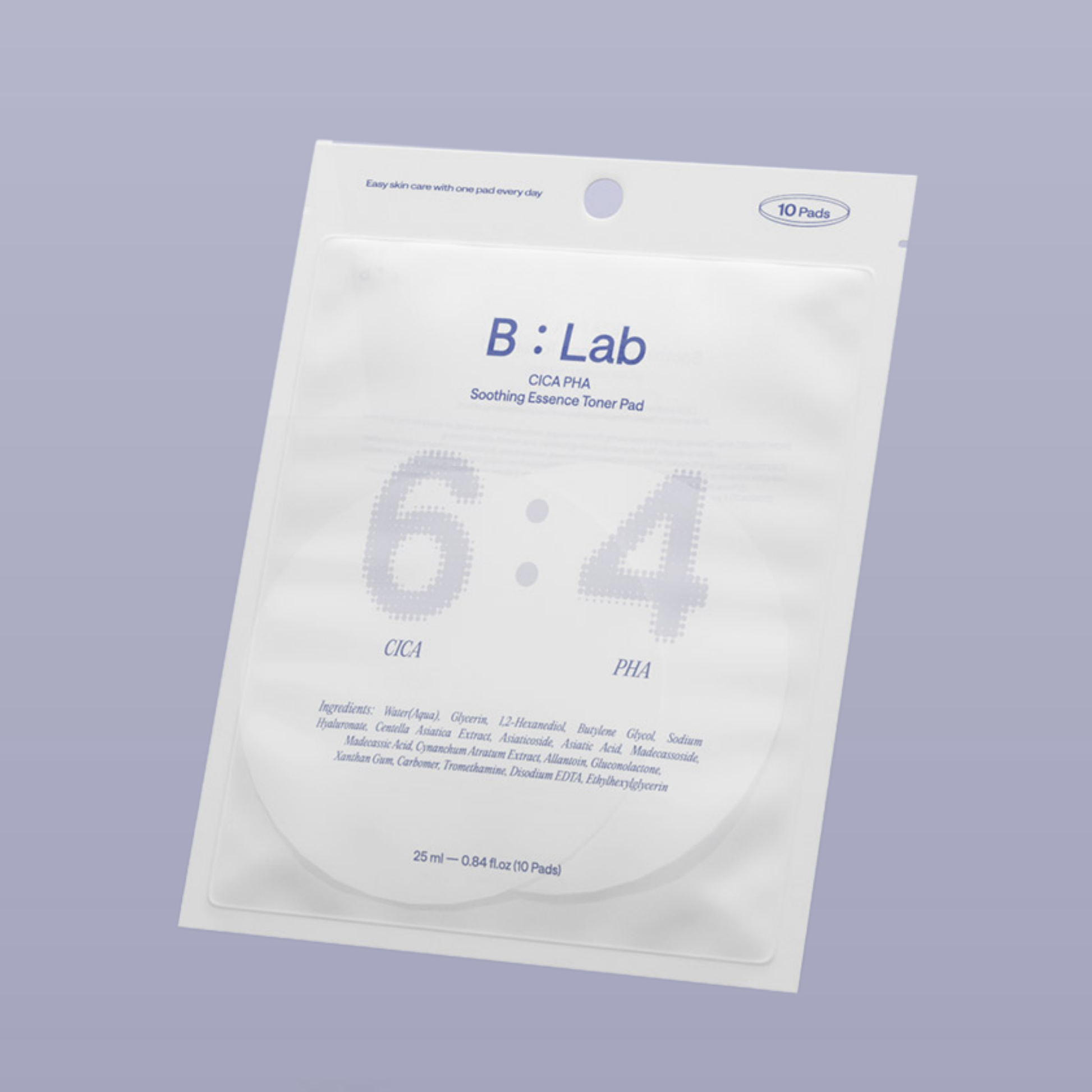 B:Lab 7:3 6:4 CICA PHA Soothing Essence Toner Pad 10 unidades