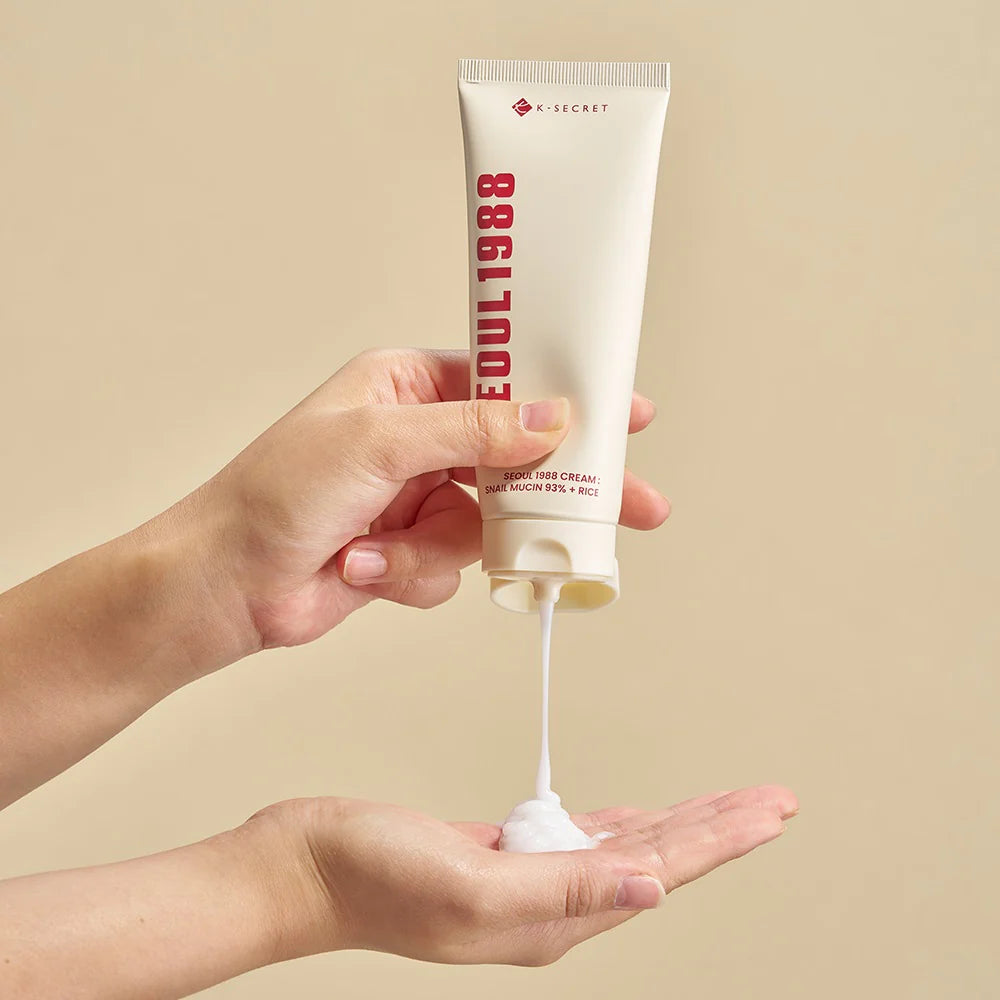 {PREVENTA} K-SECRET SEOUL 1988 Cream: Snail Mucin 93% + Rice 100ml
