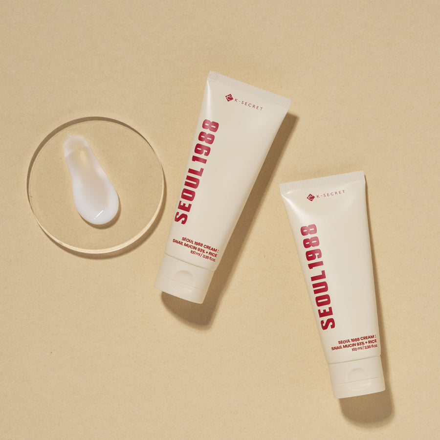 {PREVENTA} K-SECRET SEOUL 1988 Cream: Snail Mucin 93% + Rice 100ml