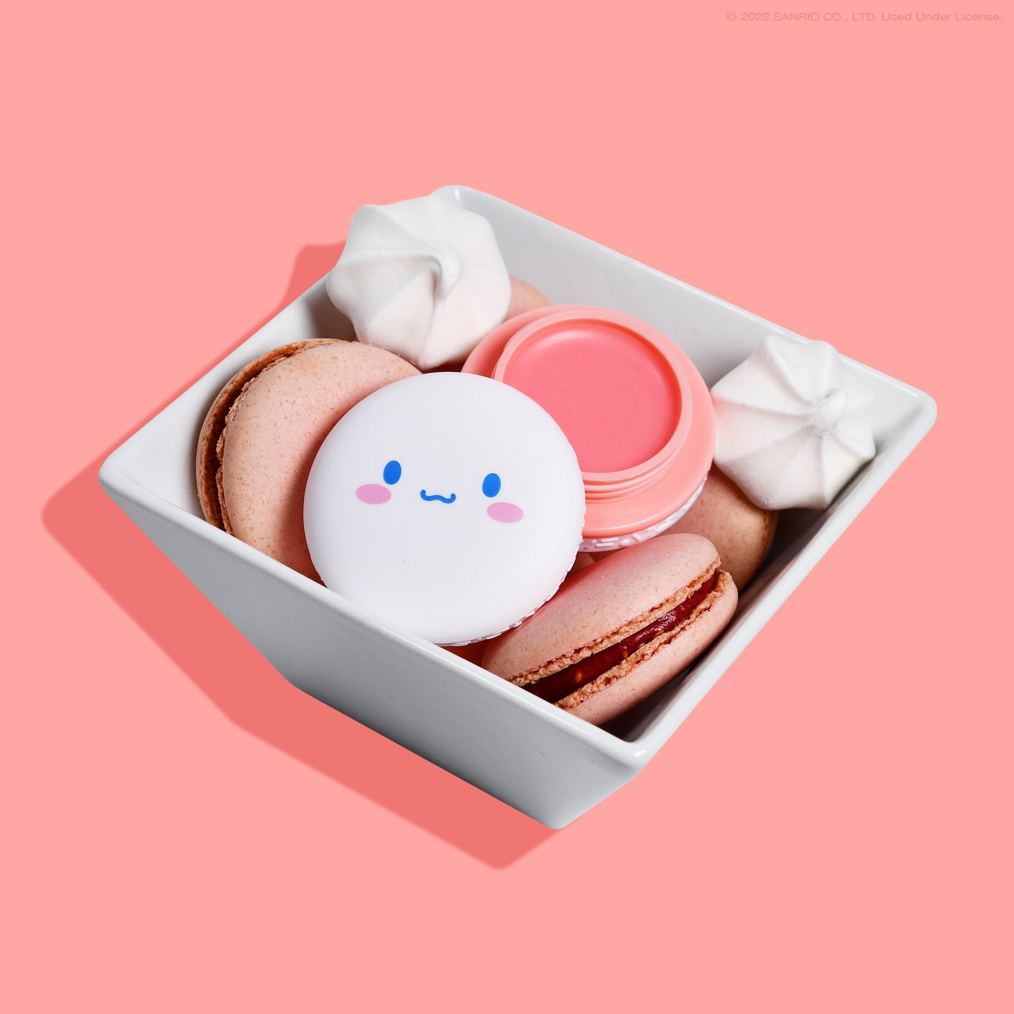 The Creme Shop Cinnamonroll Macaron Lip Balm Peach Mousse