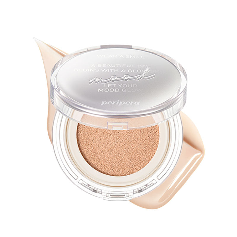 Peripera Mood Vegan Glow Cushion SPECIAL SET REFILL (1 Cushion + Repuesto) SPF50+ PA++++ 13 g + 13 g + 2 puff [Vencimiento próximo]