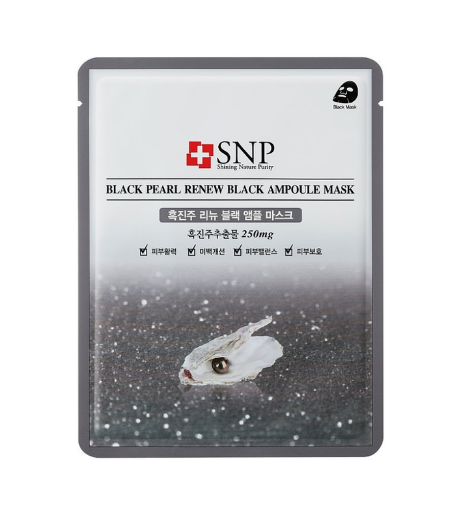SNP Black Pearl Renew Black Ampoule Mask Sheet