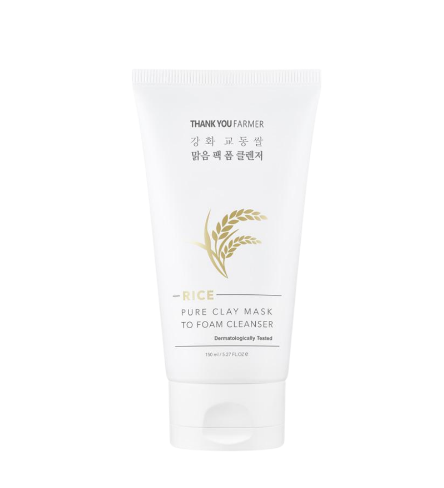 Thank You Farmer Rice Pure Clay Mask to Foam Cleanser 150ml
